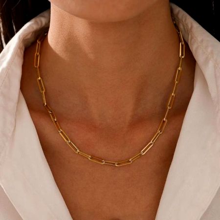 18K Gold Plated Unisex Link Chain Necklace